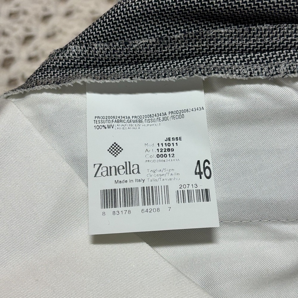 Zanella Nordstrom Gray Microdots Wool Dress Pants Slacks 48x32 Trousers‎ Italy - Picture 9 of 11